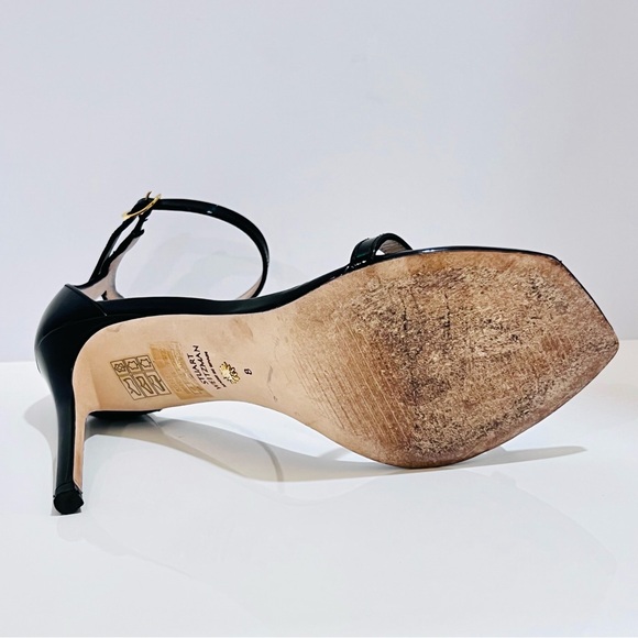 Stuart Weitzman Stiletto Patent Leather High Heel Sandals/ black metallic/size 8 - Picture 13 of 14